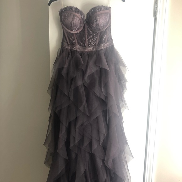 Lace Gown with Tulle Skirt - Picture 6 of 7